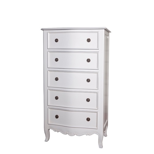 Carlotta 5 Drawer French Tall Boy