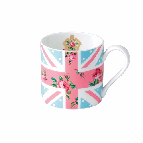 Royal Albert Cheeky Pink Union Jack Blue Mug