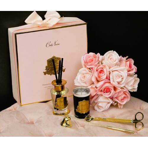 COTE NOIRE - LUXURY GIFT SET WITH GOLD CANDLE SNUFFER & WICK TRIMMER - PINK - PINK CHAMPAGNE