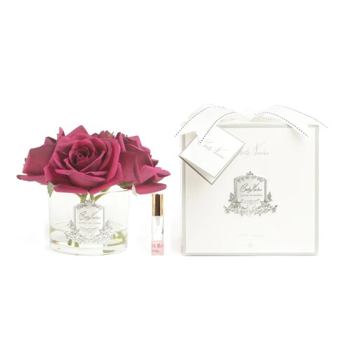 COTE NOIRE PERFUMED NATURAL TOUCH 5 ROSES - CLEAR - CARMINE RED