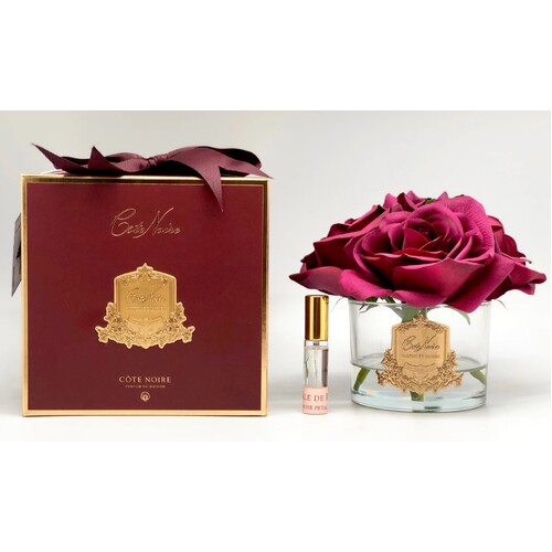 COTE NOIRE PERFUMED NATURAL TOUCH 5 ROSES - CLEAR - CARMINE RED