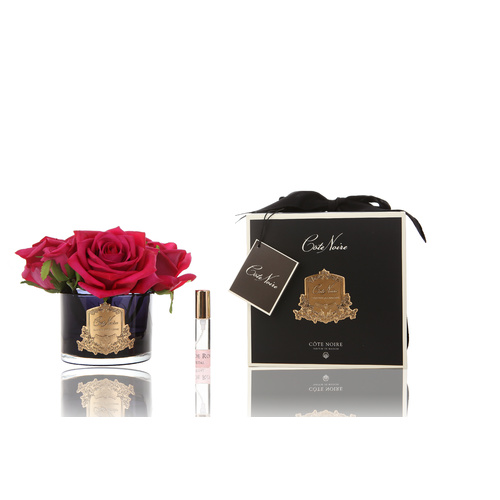 COTE NOIRE PERFUMED NATURAL TOUCH 5 ROSES - BLACK - CARMINE RED