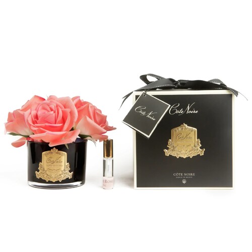 COTE NOIRE PERFUMED NATURAL TOUCH 5 ROSES - BLACK - WHITE PEACH