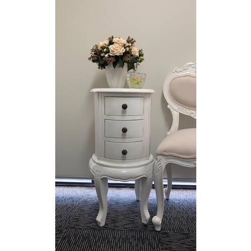 Adrianne Three Drawer Bedside Table