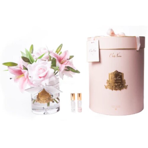 COTE NOIRE LUXURY LILIES & ROSES - PINK - GOLD BADGE - PINK BOX