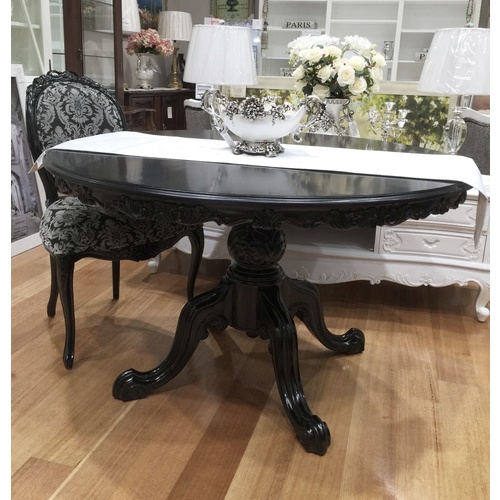 French Dining Table Carved Edge Black