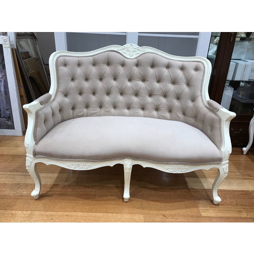 Angelique French Settee - 2 seater with Diamond Tufted Back